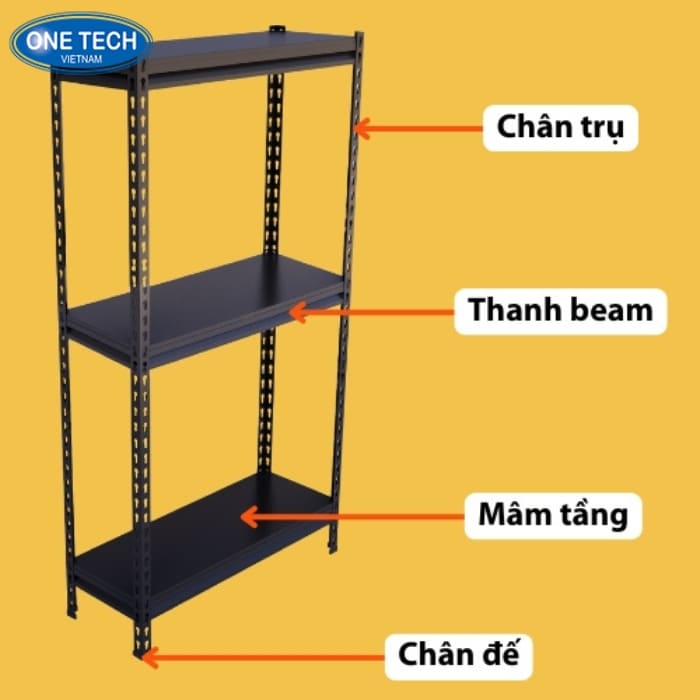 Cấu tạo đơn giản của kệ V cài